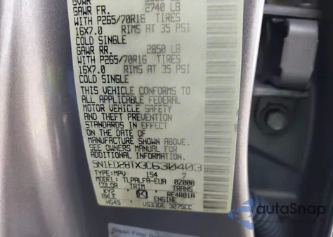 2003 Nissan Xterra Se z USA, uszkodzony, nr VIN 5N1ED28TX3C630403